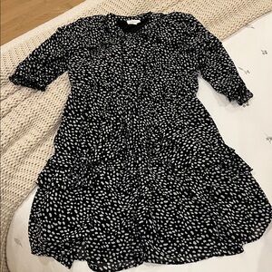 Bohme Black and White Patterned Long Sleeve Dress